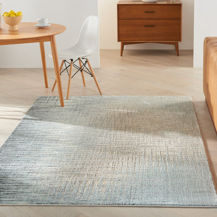 Kylan Abstract Teal/Gray/Beige Area Rug Steelside™ Rug Size: Rectangle 5'3" x 7'3"