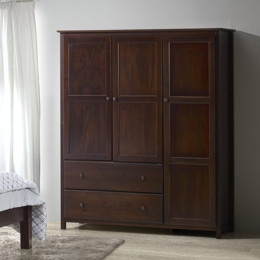 Shaker Wardrobe Armoire Grain Wood Furniture Color: Cherry