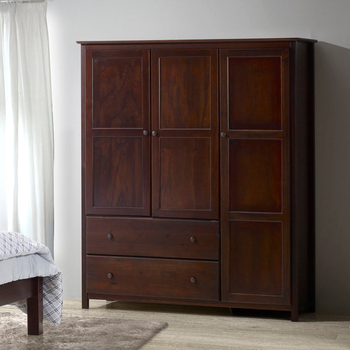 Shaker Wardrobe Armoire Grain Wood Furniture Color: Cherry