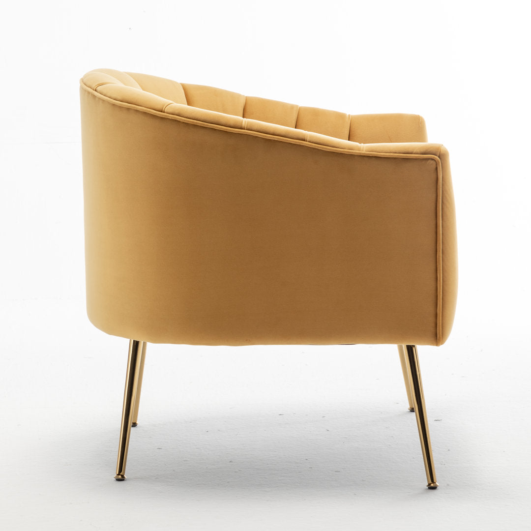 Murrow 28" W Tufted Velvet Armchair Willa Arlo™ Interiors Fabric: Mustard Velvet