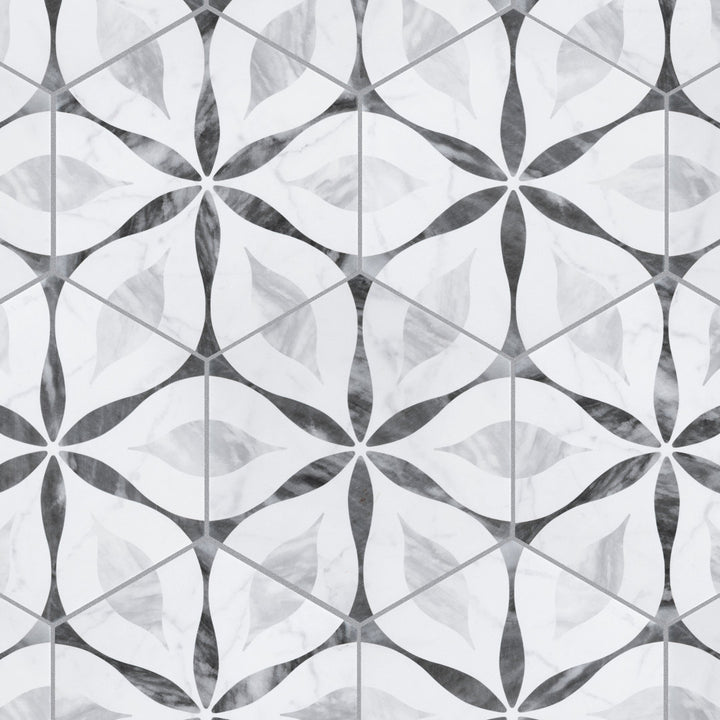 Classico Bardiglio Hex 7" x 8" Porcelain Patterned Wall & Floor Tile Merola Tile