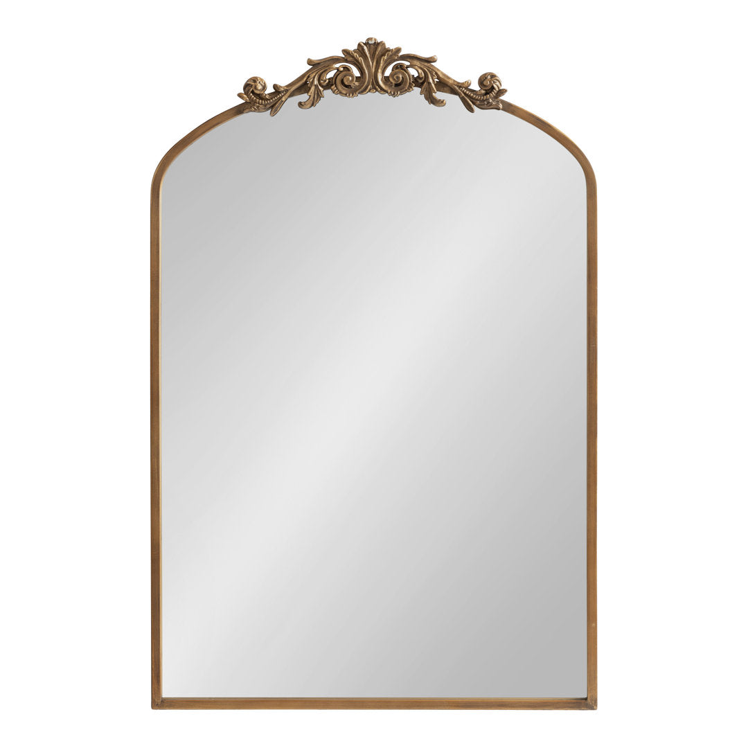 Anglo Arendahl Traditional Accent Mirror Fleur De Lis Living Size: 36" x 24" Finish: Antique Gold