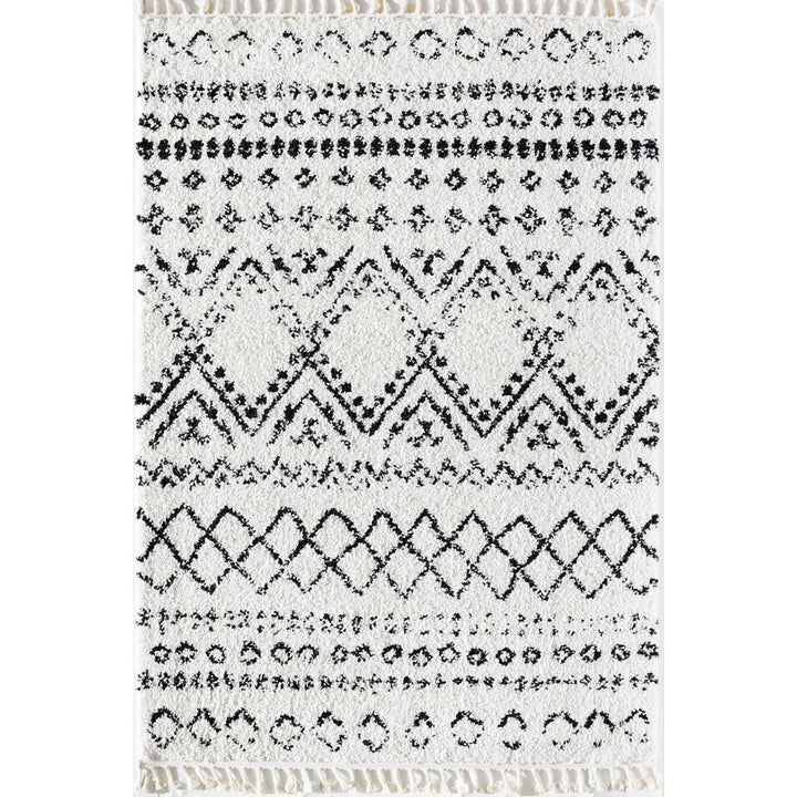 Mason Shag Tribal Whisper White Area Rug CosmoLiving by Cosmopolitan Rug Size: Rectangle 8' x 10'