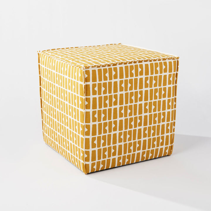 Beyla 19" Wide Square Geometric Cube Ottoman Birch Lane™