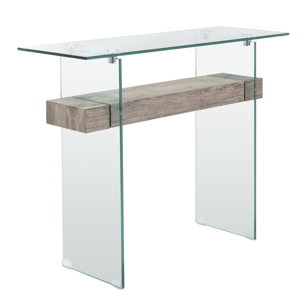 Kayley 39.4" Console Table Highland Dunes Table Base Color: Gray Oak