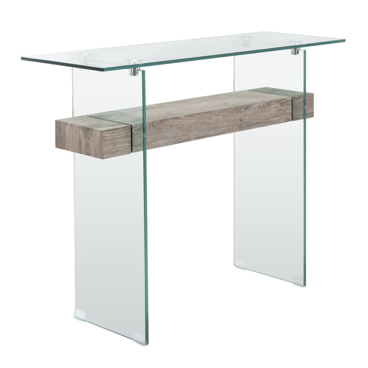 Kayley 39.4" Console Table Highland Dunes Table Base Color: Gray Oak