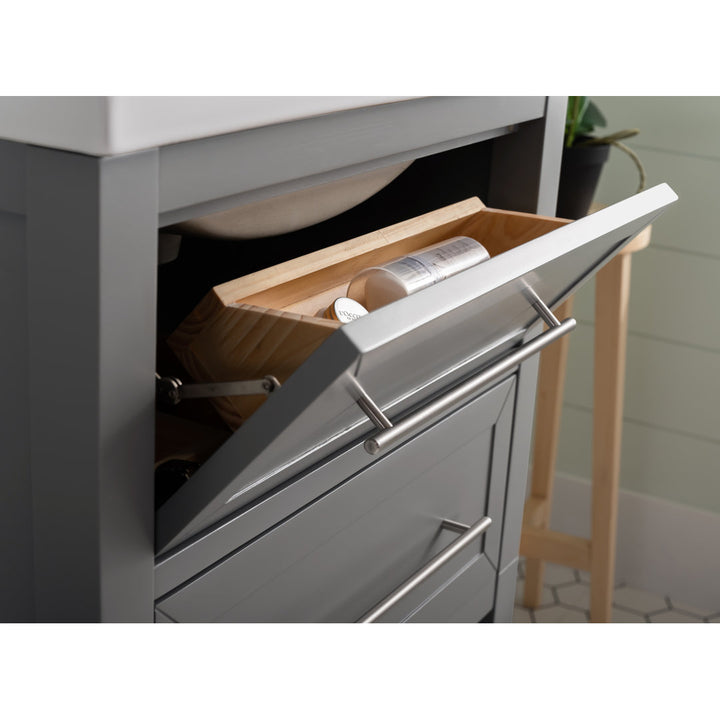 Bickley 24" Single Bathroom Vanity with Ceramic Top Beachcrest Home™ Base Finish: Gray