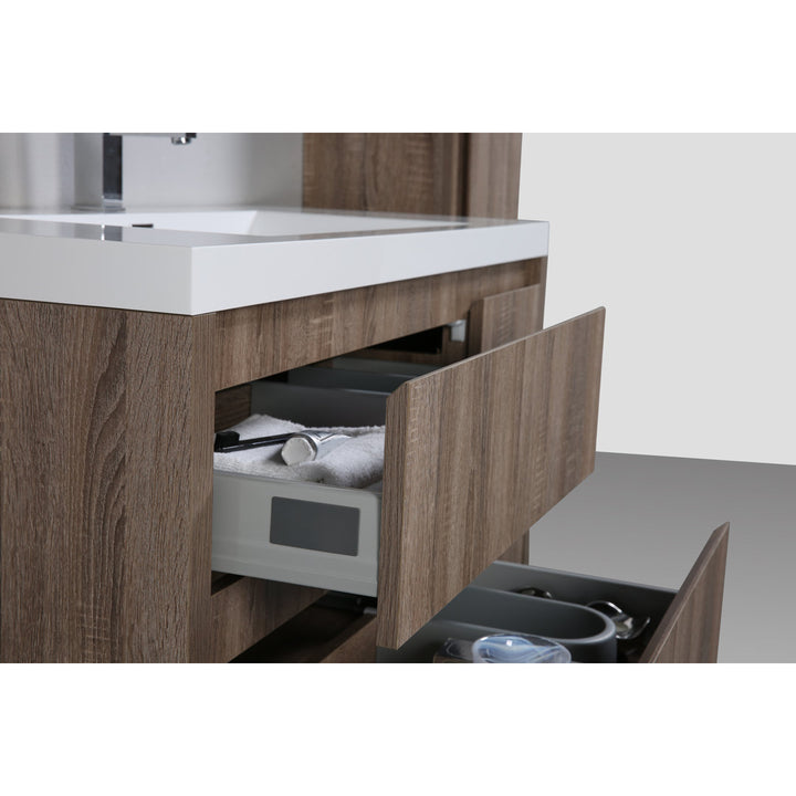 Ayeasha 42" Wall-Mounted Single Bathroom Vanity Set Ivy Bronx Base Finish: Rosewood