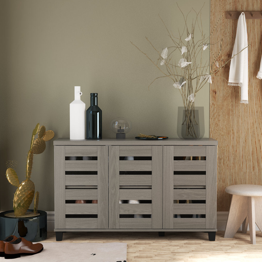 Lismore 16 Pair Shoe Storage Cabinet Steelside™ Finish: Warm Gray Oak