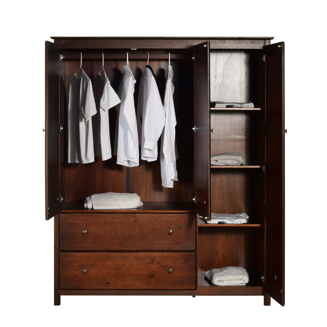 Shaker Wardrobe Armoire Grain Wood Furniture Color: Cherry