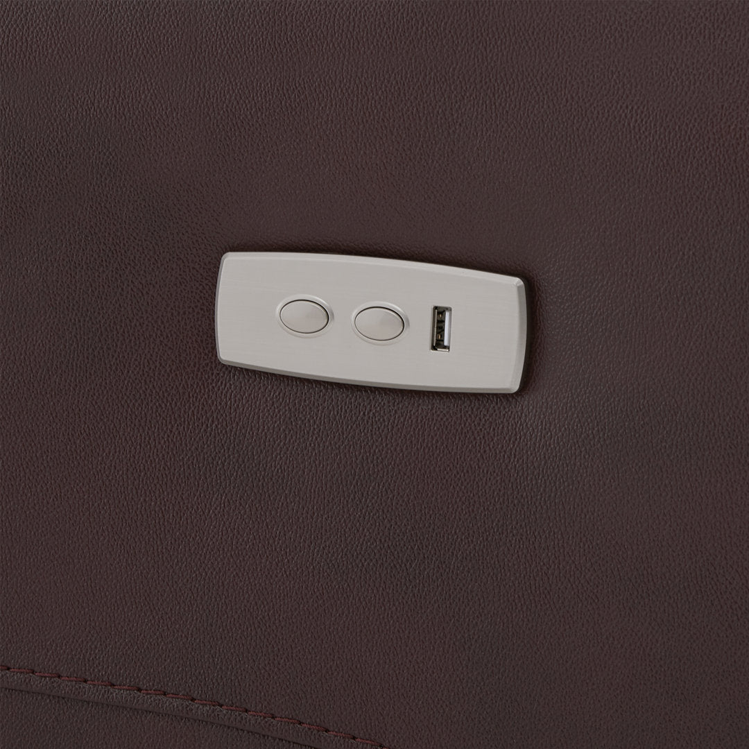 Arrianna-Fiona Genuine Leather Swivel Power Recliner Wade Logan® Upholstery Color: Burgundy
