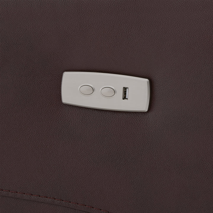 Arrianna-Fiona Genuine Leather Swivel Power Recliner Wade Logan® Upholstery Color: Burgundy