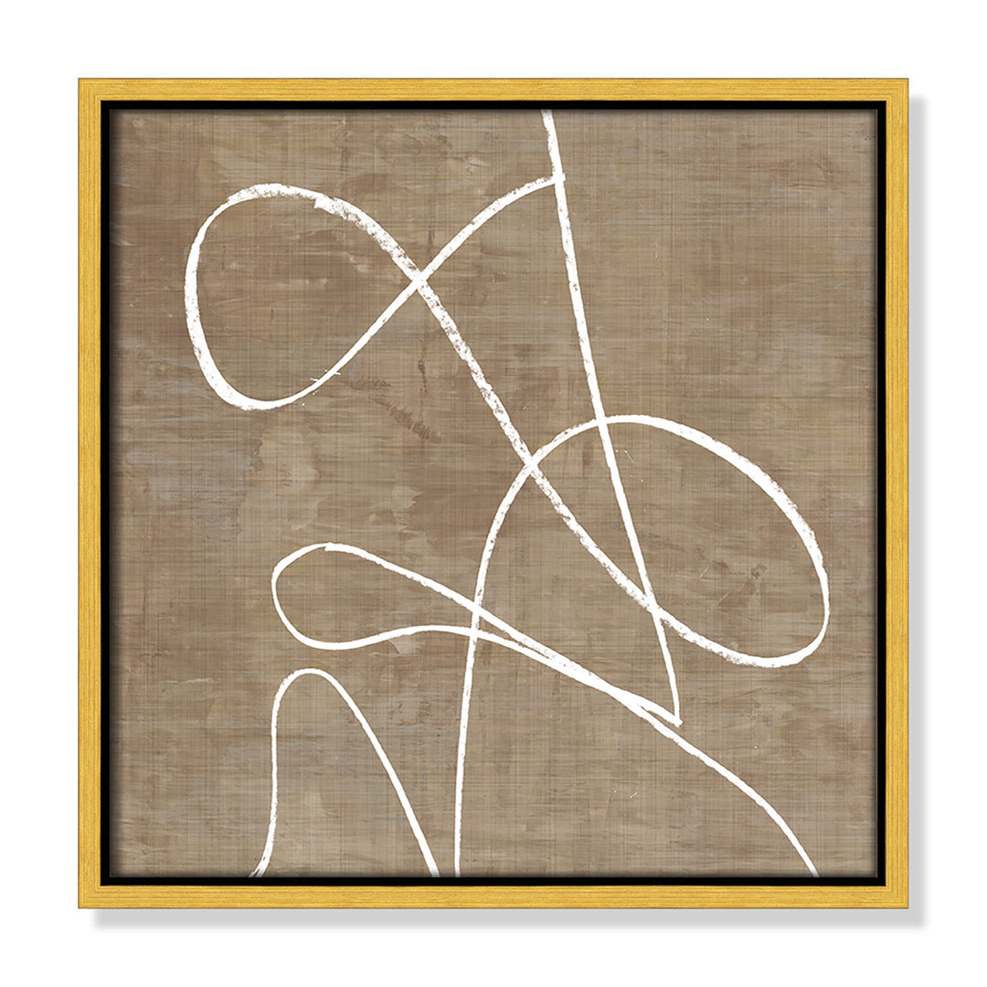 Swooping Lines - Floater Frame Painting on Canvas Joss & Main Size: 13.5" H x 13.5" W x 2" D Format: Gold