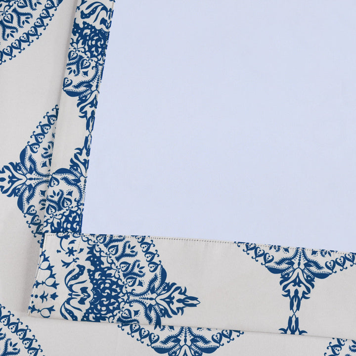 Klyszejko Majestic Medallion Printed Room Darkening Curtains for Living Room, Bedroom Single Panel Bungalow Rose Curtain Color: Blue Size per Panel: 50"W x 96"L