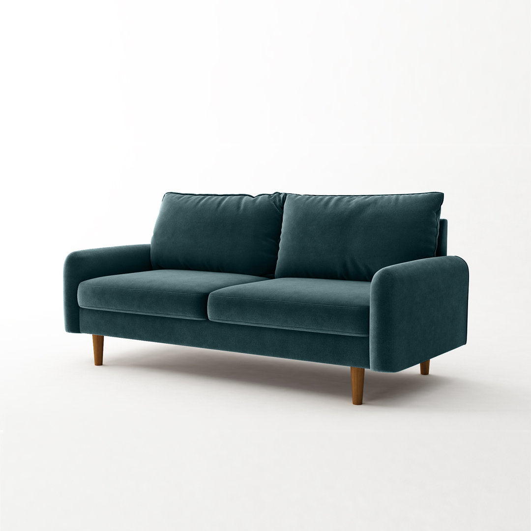 Anacapa 70" Velvet Round Arm Sofa Corrigan Studio® Fabric: Prussian Blue Velvet