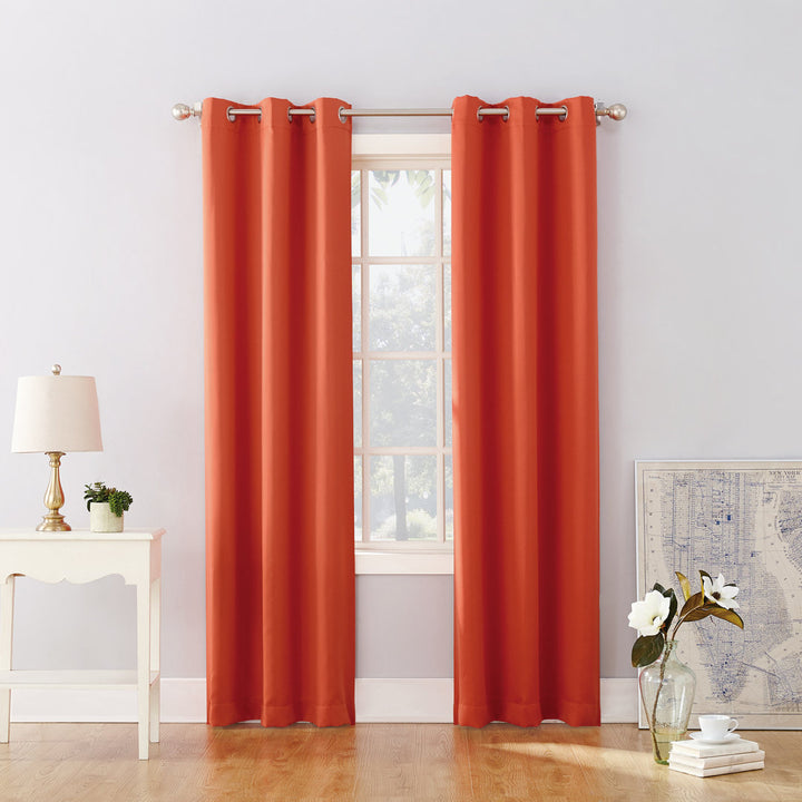 Wayfair Basics Blackout Grommet Curtain Panel Wayfair Basics® Curtain Color: Tangerine Size per Panel: 40" W x 84" L