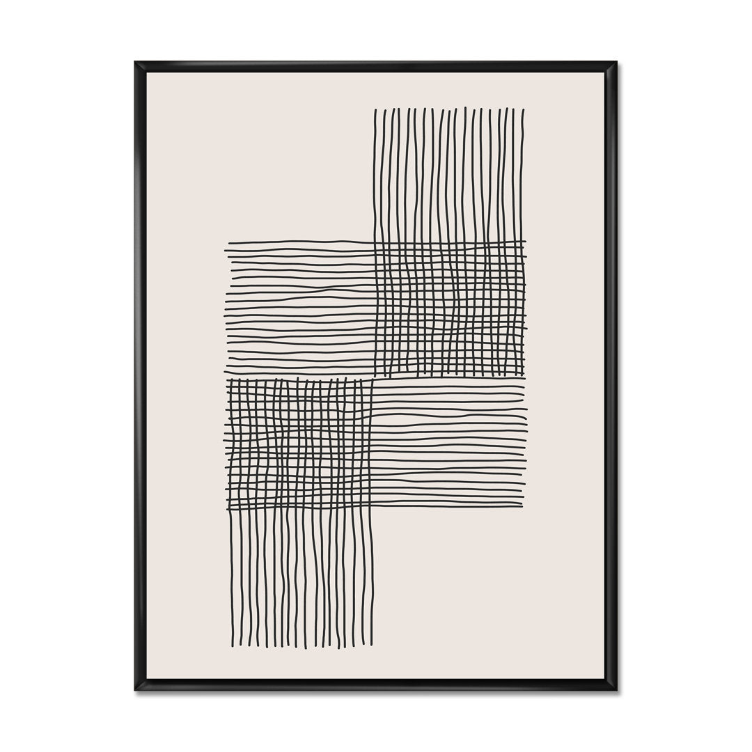 Minimal Geometric Compostions of Elementary Forms XIX - Print on Canvas East Urban Home Size: 46" H x 36" W x 1.5" D Format: Black Framed Canvas