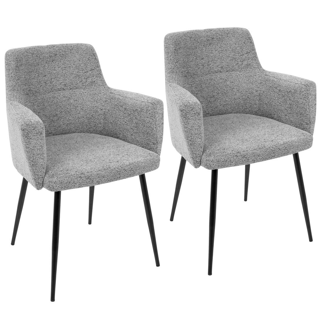 Cedeno Upholstered Dining Chair (Set of 2) Mercury Row® Upholstery Color: Gray