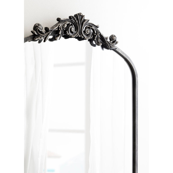 Anglo Arendahl Traditional Accent Mirror Fleur De Lis Living Size: 42" x 23.5" Finish: Black