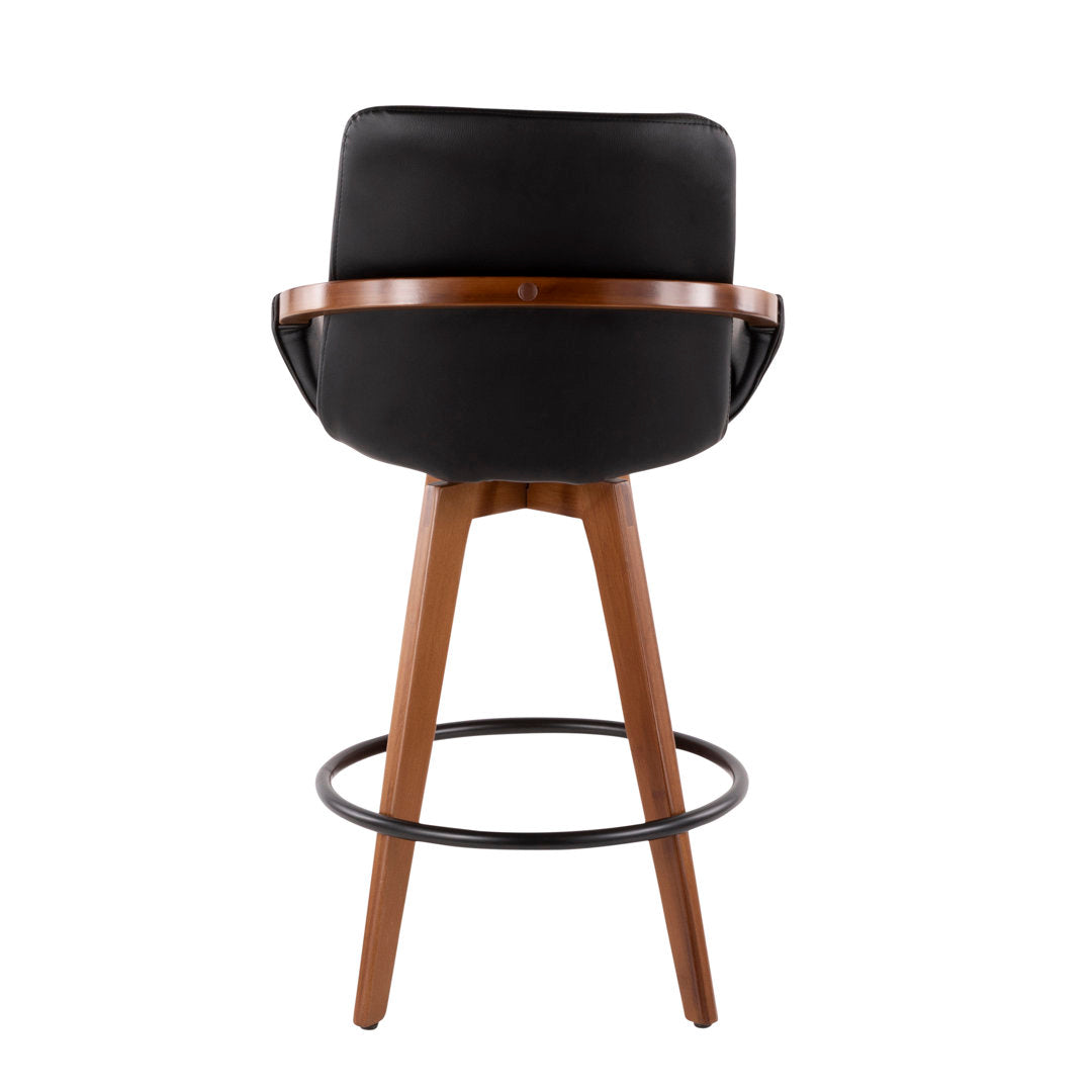 Whitacre Swivel Stool Wade Logan® Upholstery: Black Faux Leather, Seat Height: Counter Stool (26" Seat Height)