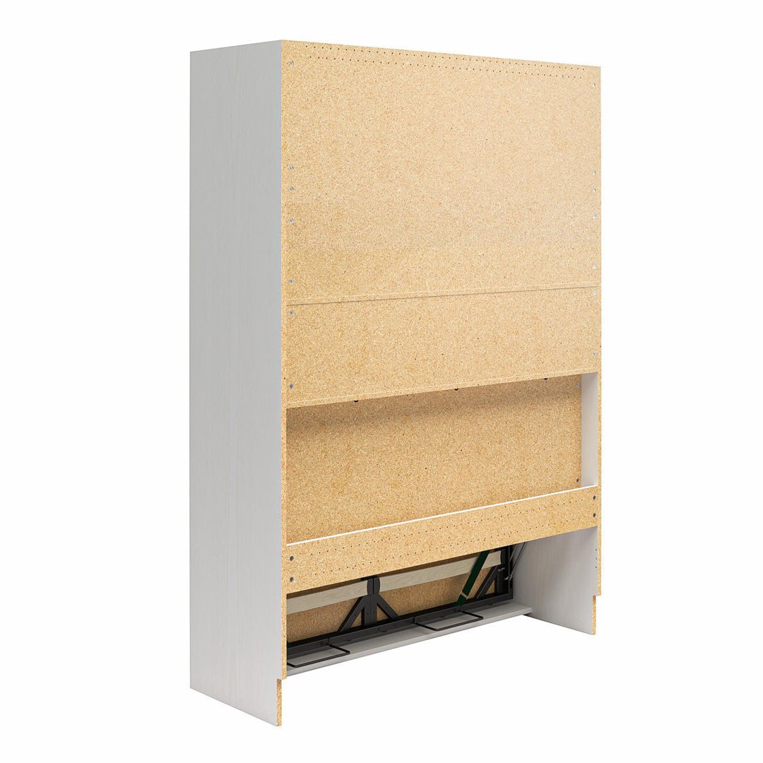 Makassar Murphy Bed with Gallery Shelf & Touch Sensor LED Lighting Wade Logan® Color: White Size: Full / Double