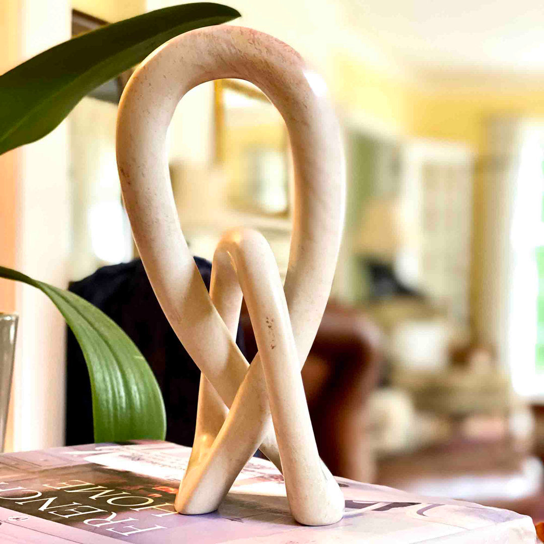 Jeffords Natural Soapstone Lovers Knot Sculpture Ivy Bronx Size: 8" H x 4" W x 3" D Finish: Natural