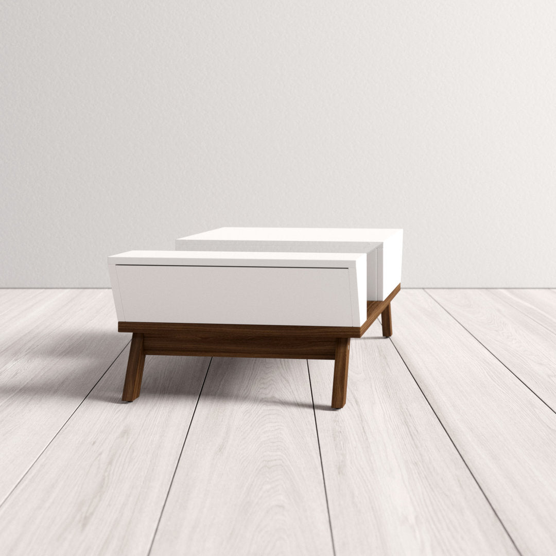 Soto 4 Legs Coffee Table with Storage Mercury Row® Color: White