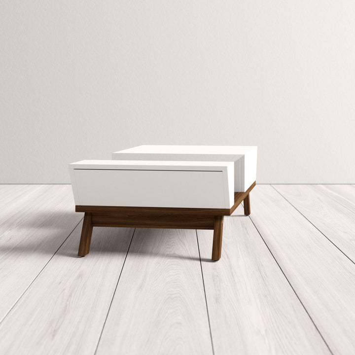 Soto 4 Legs Coffee Table with Storage Mercury Row® Color: White