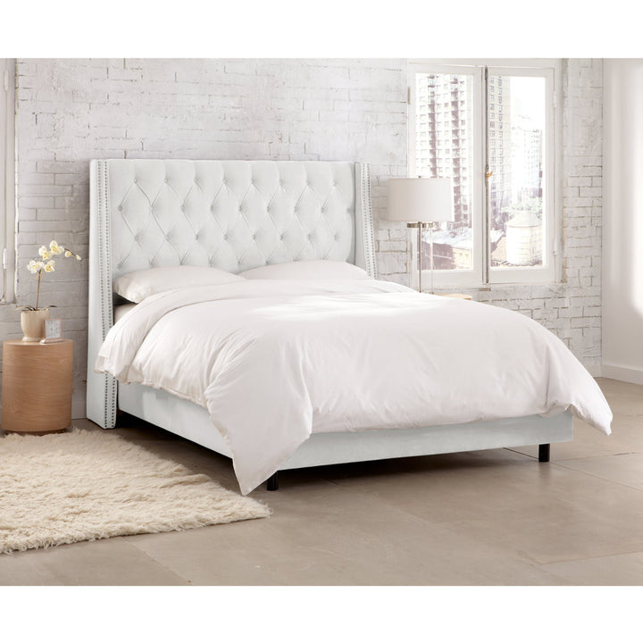 Annabel Upholstered Wingback Bed Kelly Clarkson Home Size: King Body Fabric: Classic White Velvet