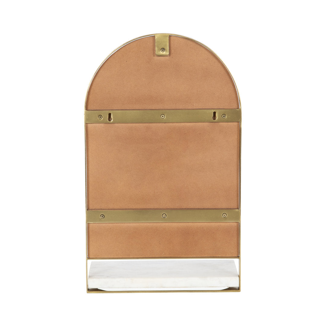 Cielo with Shelves Wall Mirror Joss & Main Size: 20" x 12" Finish: Gold/White