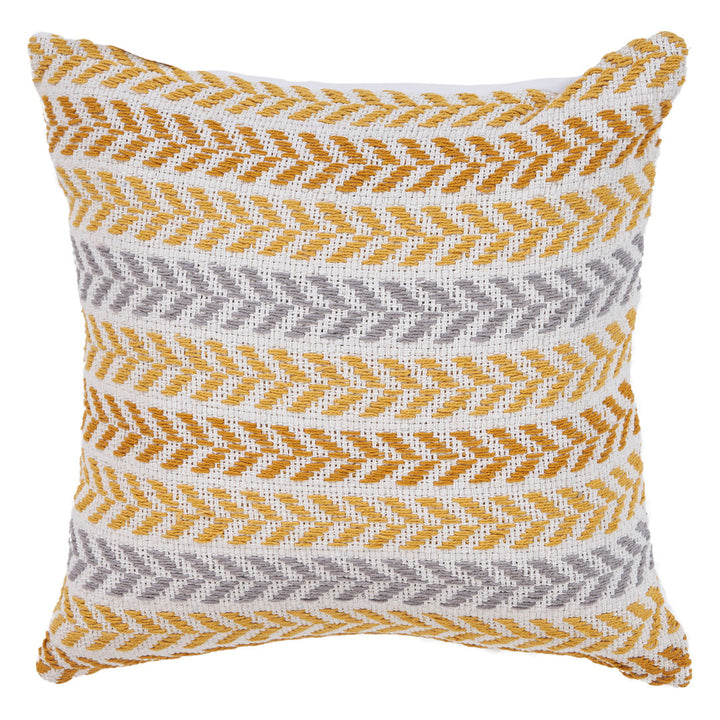 Hand-Woven Chevron Cotton Throw Pillow Rajani Home Color: Yellow