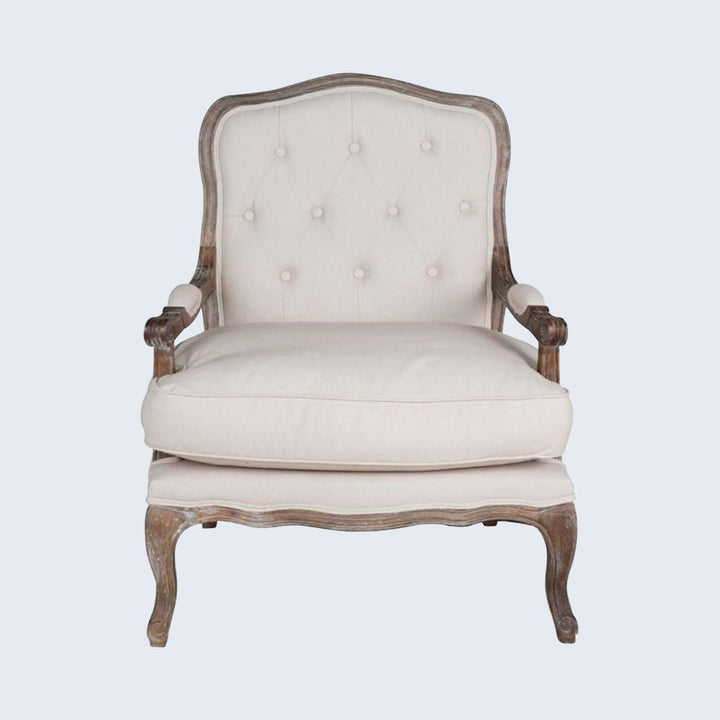 Adalee 29" Wide Tufted Linen Armchair Sand & Stable™ Upholstery Color: Muslin Beige