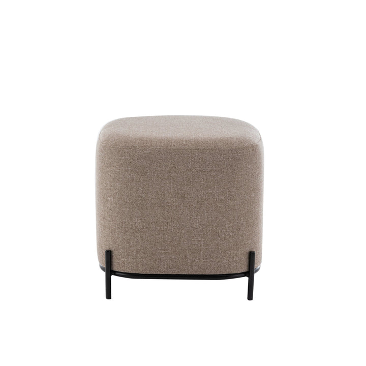 Ohman 16.5'' Wide Square Cube Ottoman Mercury Row® Leg Color: Black Body Fabric: Light Brown Basketweave