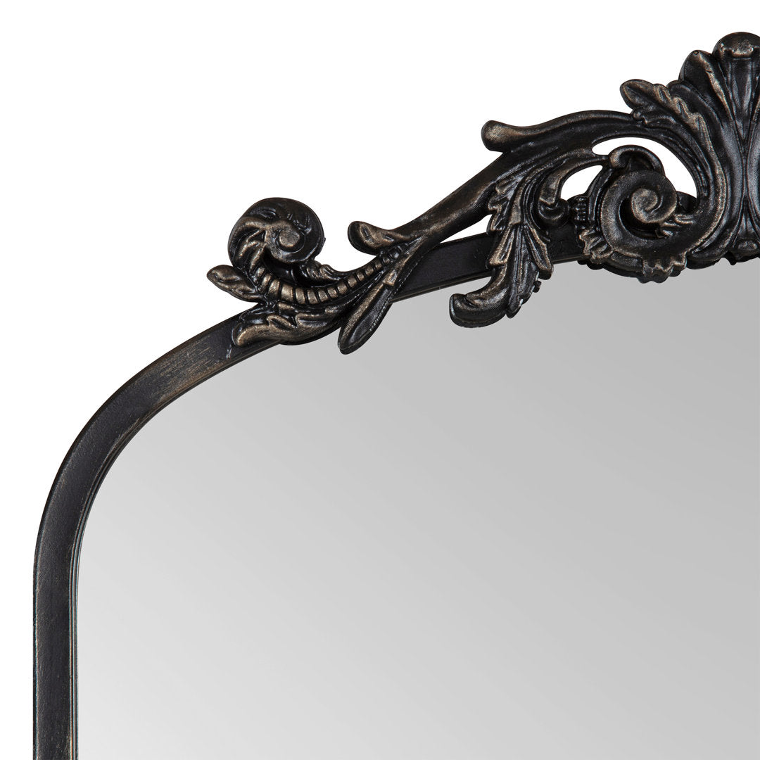Anglo Arendahl Traditional Accent Mirror Fleur De Lis Living Size: 42" x 23.5" Finish: Black