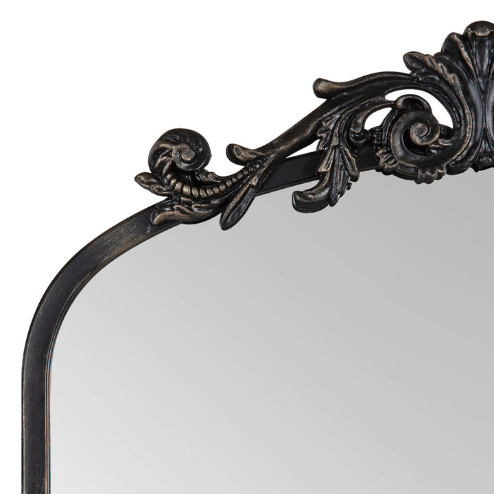 Anglo Arendahl Traditional Accent Mirror Fleur De Lis Living Size: 42" x 23.5" Finish: Black