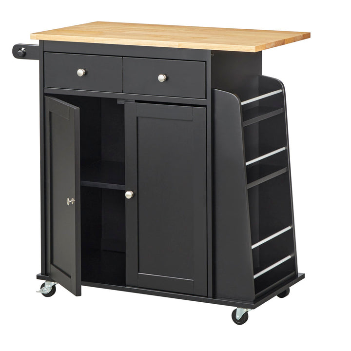 Ferraro Kitchen Cart Alcott Hill® Base Finish: Black