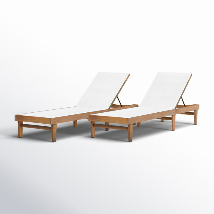 Scheiner 24'' Outdoor Acacia Chaise Lounge (Set of 2) Birch Lane™ Color: Teak