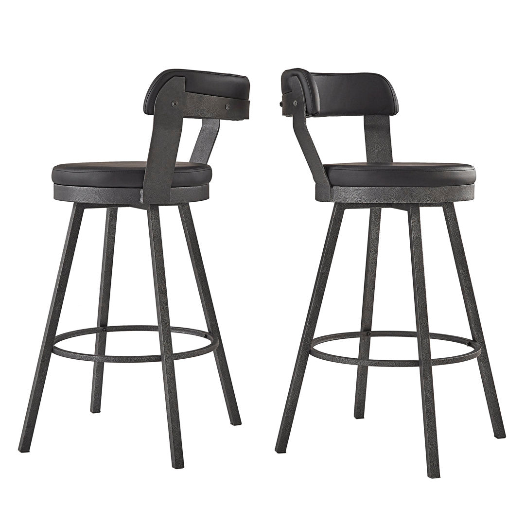 Berrin Bar & Counter Stool (Set of 2) Trent Austin Design® Upholstery: Black, Seat Height: Bar Stool (30.3" Seat Height)