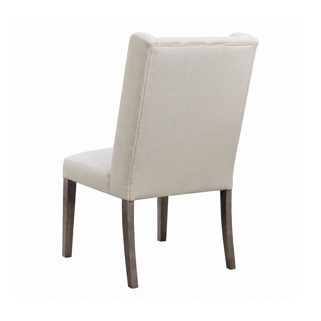 Jorvin Tufted Upholstered Wingback Side Chair in Beige (Set of 2) Gracie Oaks