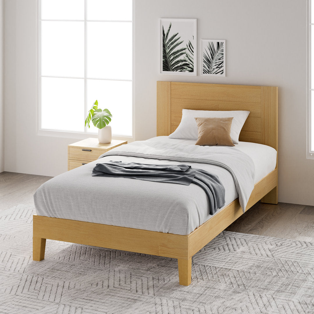 Kira Solid Wood Platform Bed Union Rustic Color: Dark Natural Wood Size: Twin