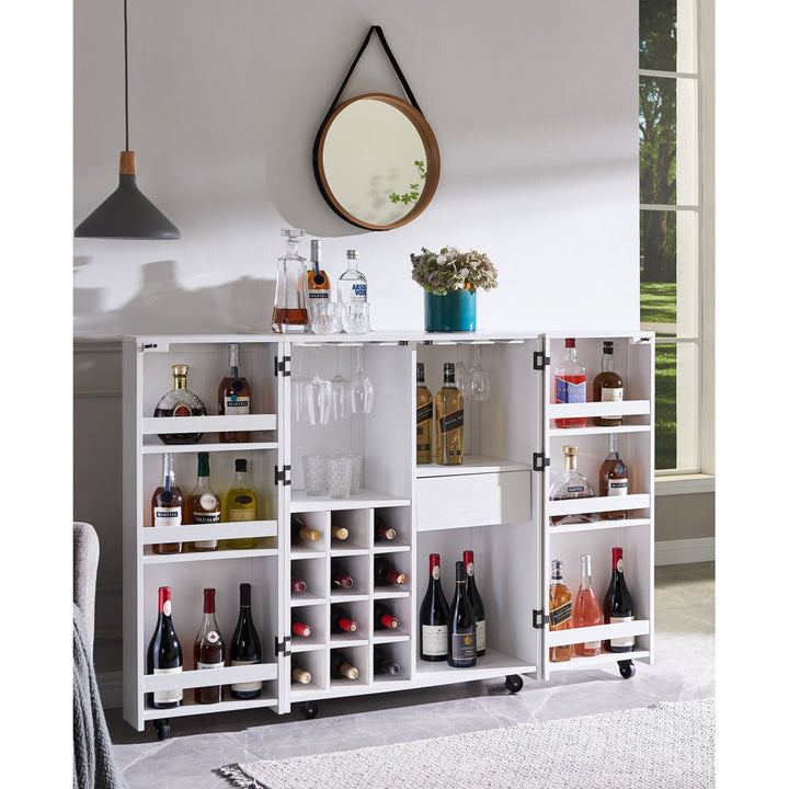 Yessine 31.5'' Bar Cabinet Ebern Designs Color: White
