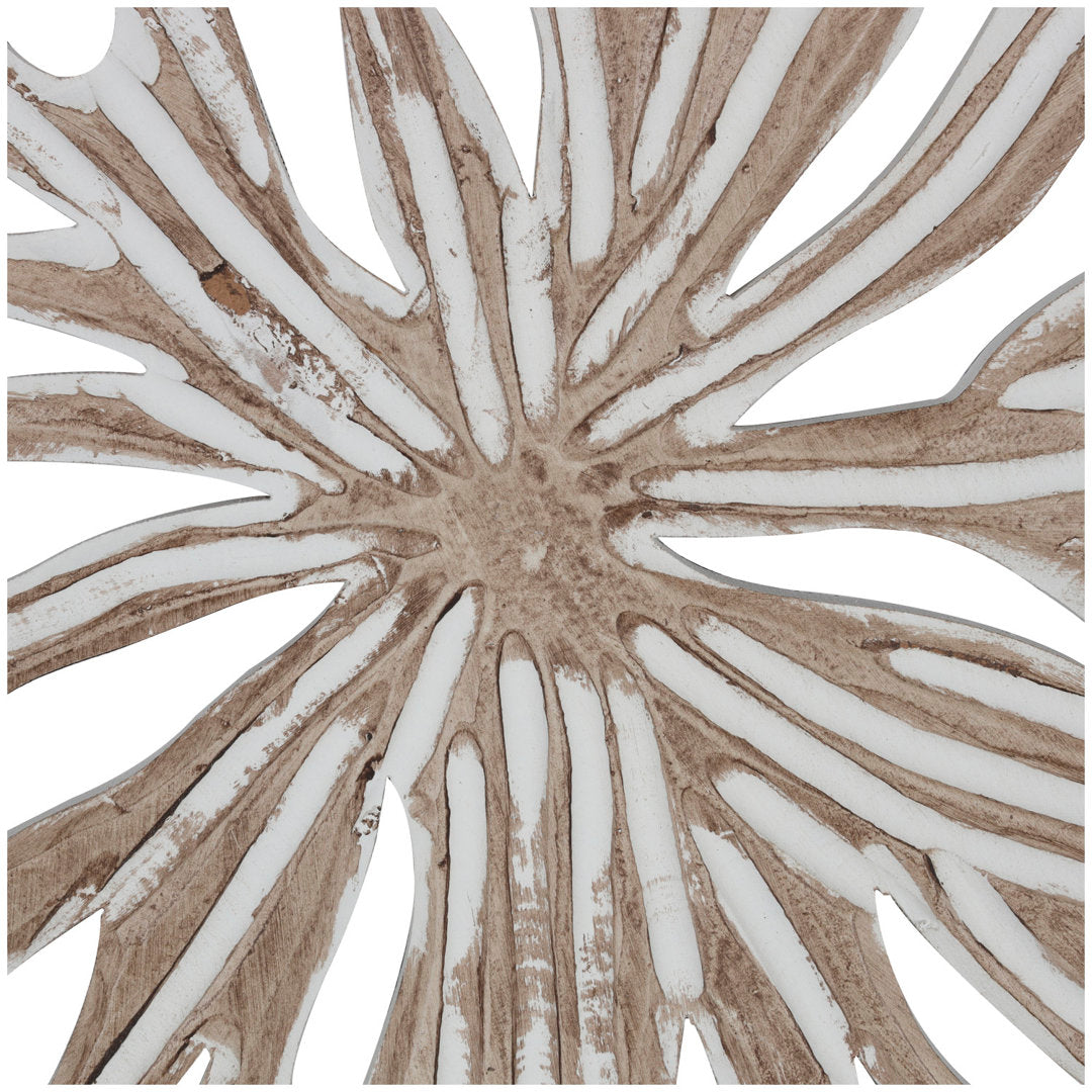 Beige Wood Handmade Intricately Carved Starburst Wall Decor Mistana™ Size: 36'' H X 36'' W X 1" D