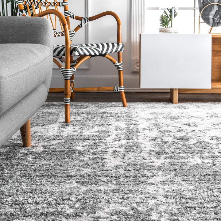 Deedra Modern Abstract Power Loom Performance Gray/White Rug 17 Stories Rug Size: Rectangle 10' x 14'
