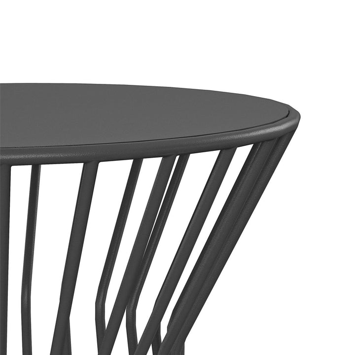 Roberta Powder Coated Steel Side Table Novogratz Color: Charcoal