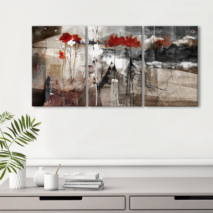 Abstract by Tristan Scott - 3 Piece Wrapped Canvas Graphic Art Print Set Wrought Studio™
