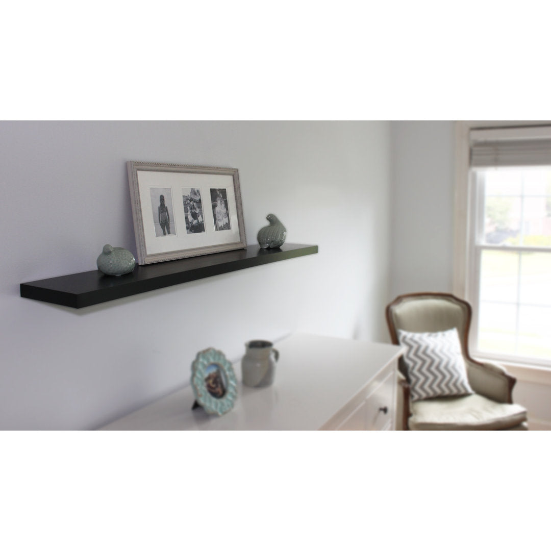 Bellapais Floating Shelf Winston Porter Size: 1.25" H x 47.24" W x 7.75" D Finish: Black