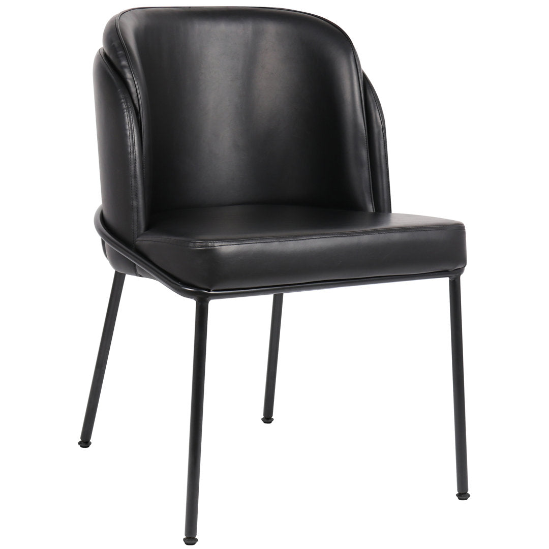 Philpott Faux Leather Dining Chair, Set Of 2 (Set of 2) Trent Austin Design® Upholstery Color: Black