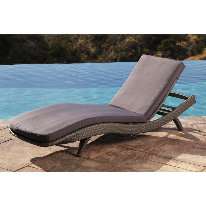 Cleghorn 79" Long Reclining Single Chaise Sunbrella with Cushion Ivy Bronx Color: Seal Gray