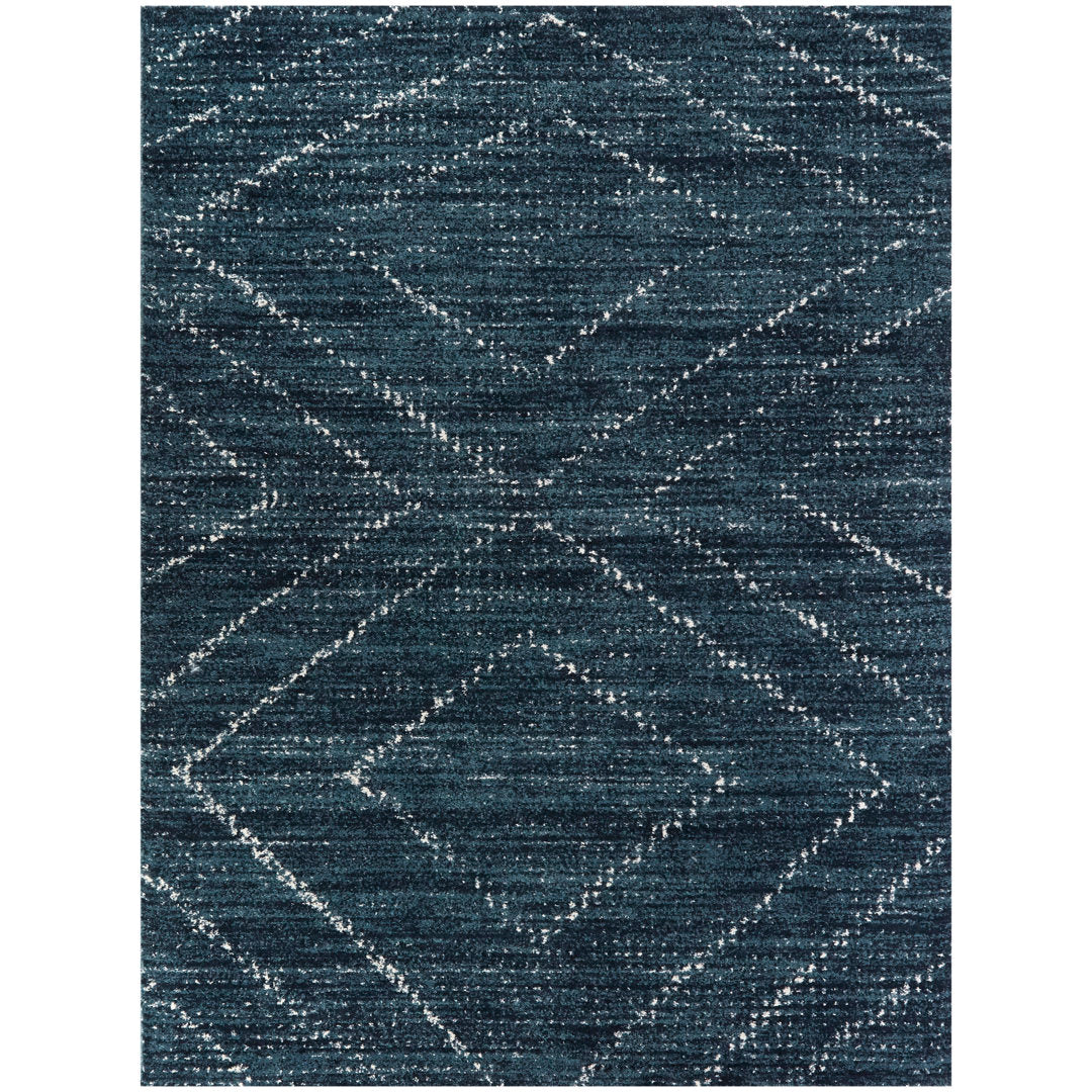Beveridge Geometric Dark Blue Area Rug Mercury Row® Rug Size: Rectangle 7'10" x 10'