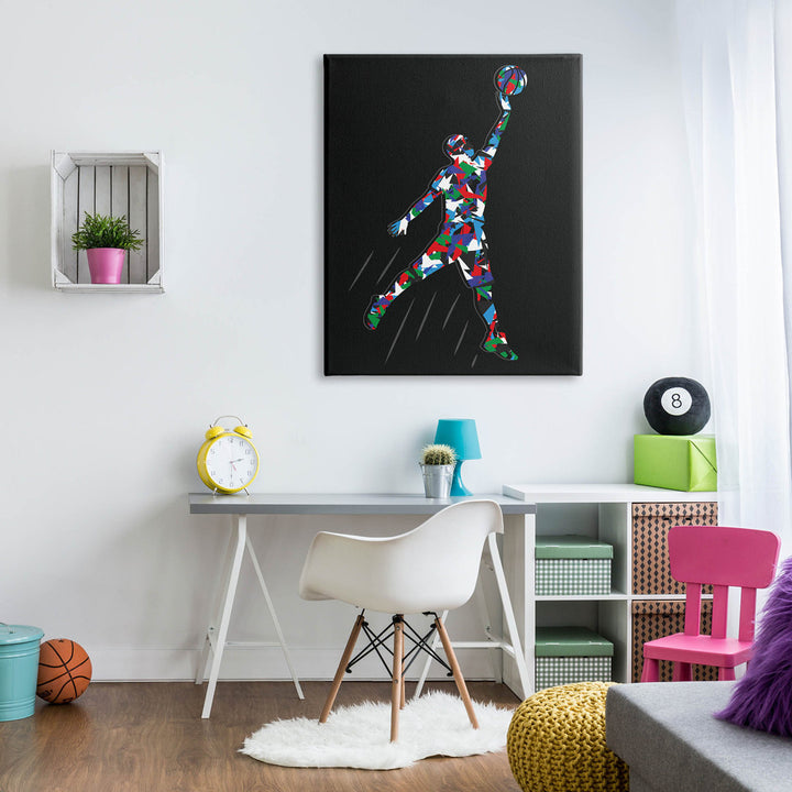Basketball Player Abstract Pattern Canvas Wall Art By Arrolynn Weiderhold Stupell Industries Size: 48" H x 36" W x 1.5"D